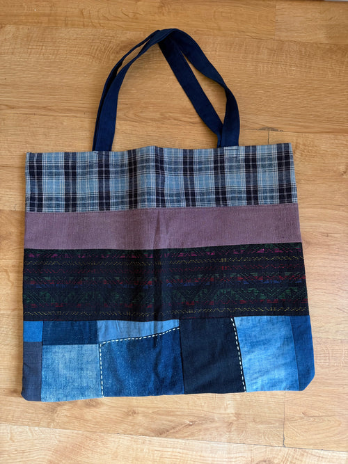 Patchwork Batik indigo bag 拼布