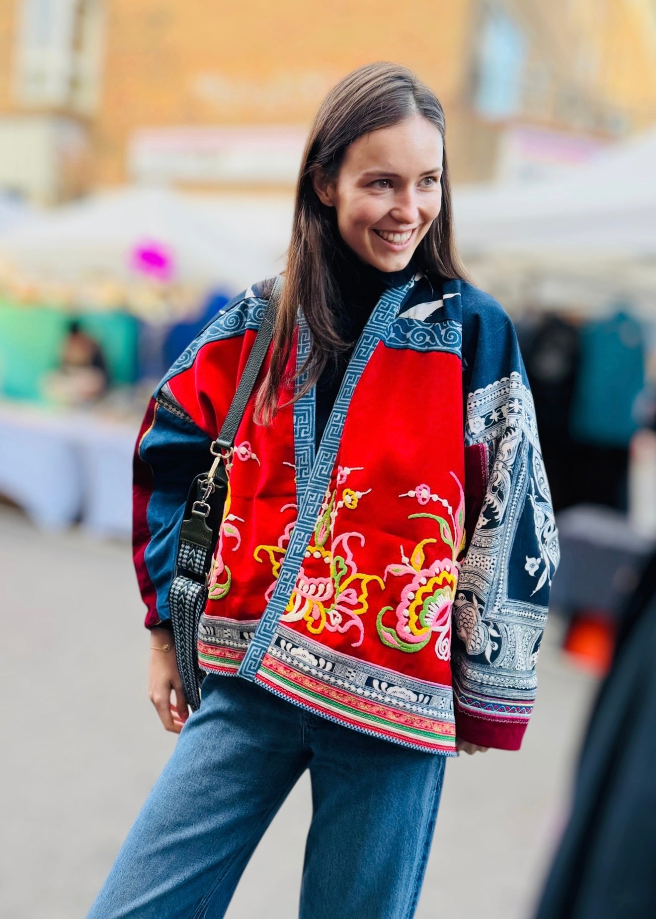 Embroidery Kimono Jacket 橙色