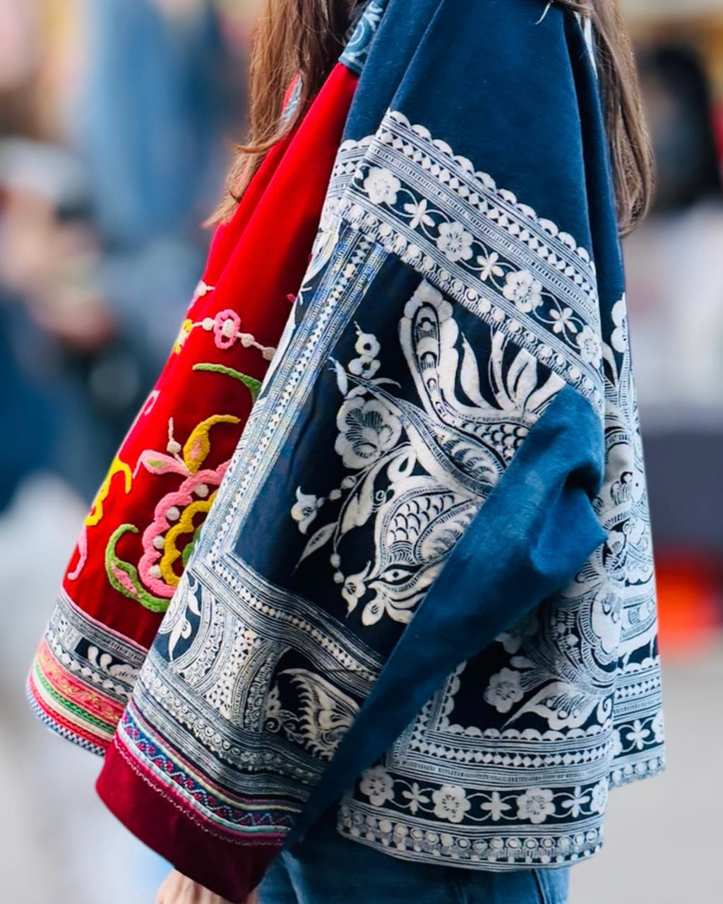 Embroidery Kimono Jacket 橙色