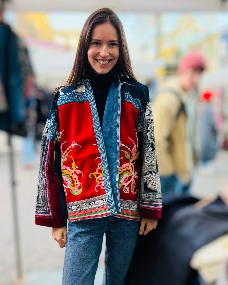 Embroidery Kimono Jacket 橙色