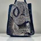 Embroidery Batik indigo bag 凤凰